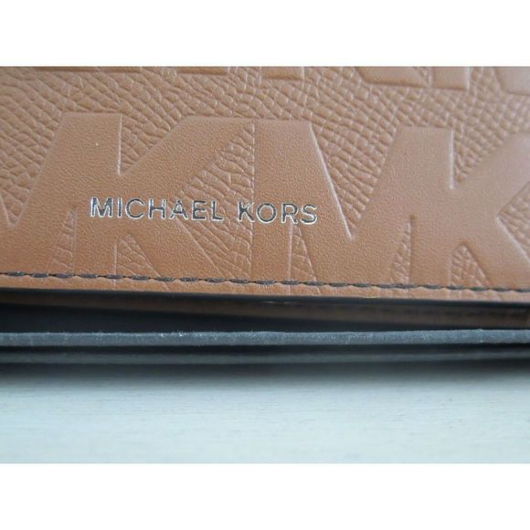 Michael Kors Andy Slim Billfold Bi Fold Luggage Embossed Leather Men Card Wallet - Picture 7 of 8